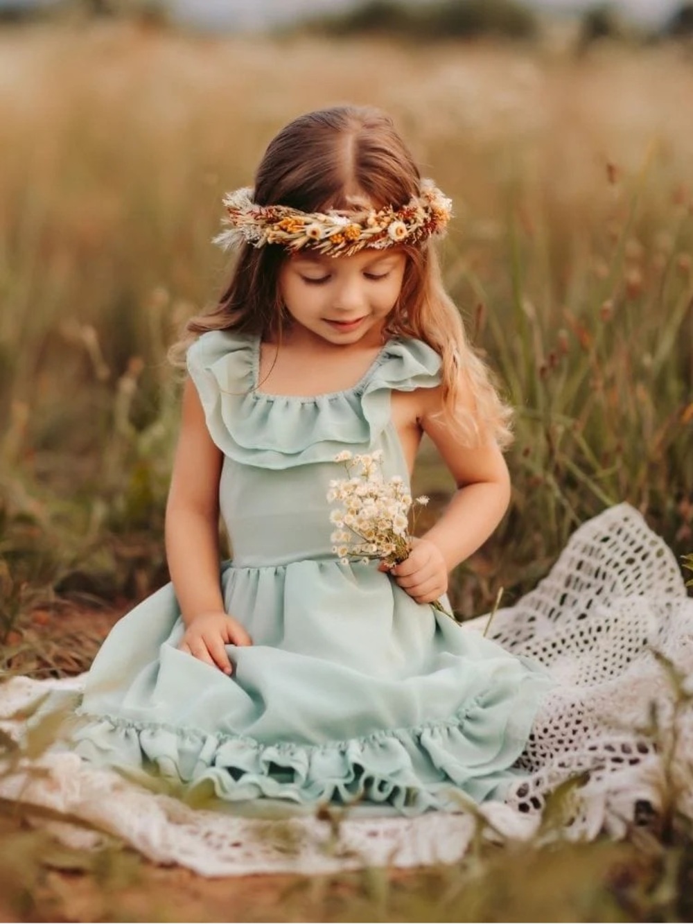 Bailey’s Blossoms Ruffled Maxi Dress in Sage - Picture 7 of 9